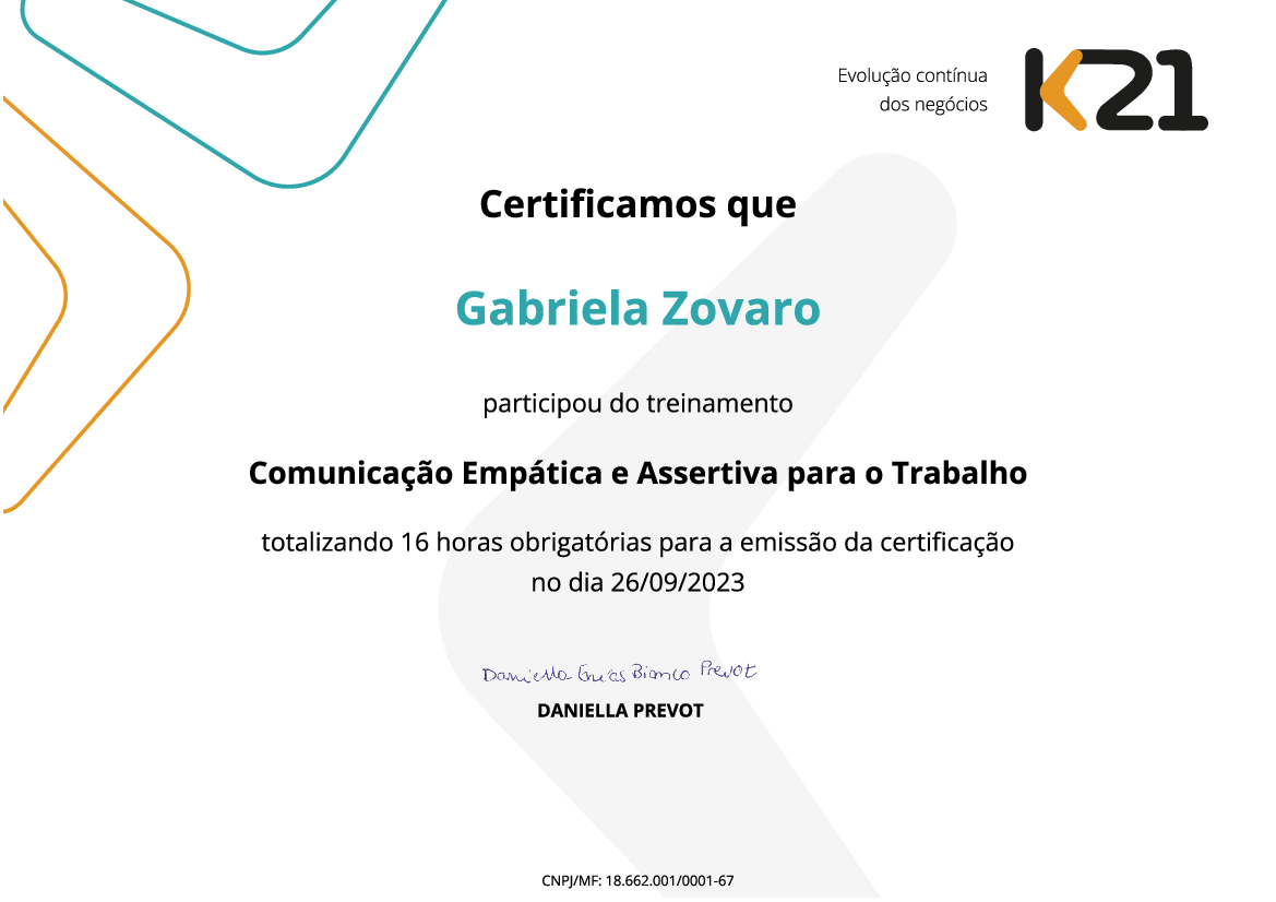 Certificado K21